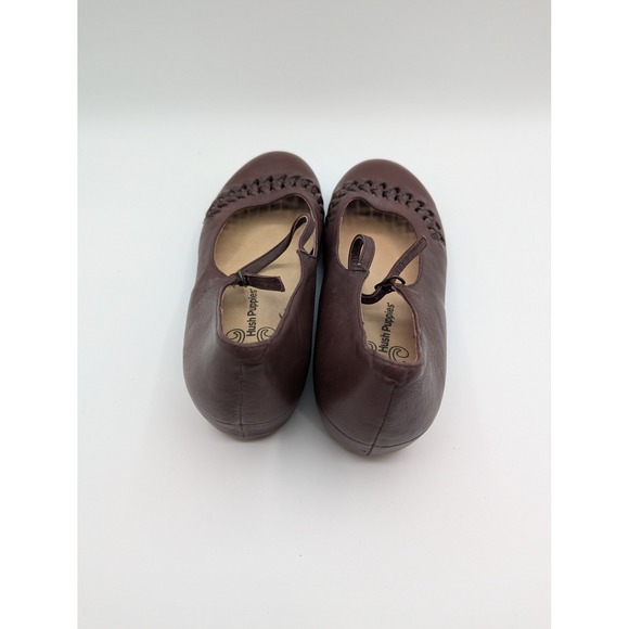 Hush Puppies Womens Brown Leather Ballet Flats Mary Jane Style Shoes Size 9M - Picture 4 of 7